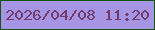 文字の大きさ：5、枠の色：145512、背景の色：a695e4、文字の色：733b6a 無料ブログパーツのブログ時計