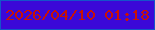 文字の大きさ：1、枠の色：1455ca、背景の色：3b08d8、文字の色：ca1205 無料ブログパーツのブログ時計