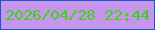 文字の大きさ：2、枠の色：145ad0、背景の色：c895ed、文字の色：35d80d 無料ブログパーツのブログ時計