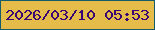 文字の大きさ：3、枠の色：145c69、背景の色：e5bc4a、文字の色：380573 無料ブログパーツのブログ時計