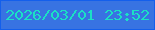 文字の大きさ：3、枠の色：145fec、背景の色：3873e2、文字の色：1be0c5 無料ブログパーツのブログ時計