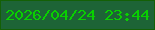文字の大きさ：3、枠の色：146006、背景の色：1d6436、文字の色：09d000 無料ブログパーツのブログ時計