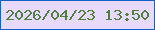 文字の大きさ：4、枠の色：1460c4、背景の色：e8d9ff、文字の色：50813c 無料ブログパーツのブログ時計
