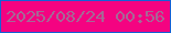文字の大きさ：5、枠の色：1461d5、背景の色：f40381、文字の色：a66896 無料ブログパーツのブログ時計