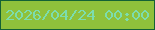 文字の大きさ：2、枠の色：146235、背景の色：8fc13b、文字の色：7cddad 無料ブログパーツのブログ時計