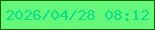 文字の大きさ：4、枠の色：146300、背景の色：64f77a、文字の色：09e188 無料ブログパーツのブログ時計