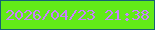 文字の大きさ：3、枠の色：146372、背景の色：62eb18、文字の色：c980fe 無料ブログパーツのブログ時計