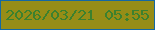 文字の大きさ：4、枠の色：1468a3、背景の色：968d17、文字の色：3c812e 無料ブログパーツのブログ時計