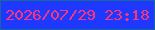 文字の大きさ：5、枠の色：146998、背景の色：1e38ff、文字の色：fc347a 無料ブログパーツのブログ時計