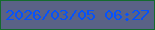 文字の大きさ：5、枠の色：146b2e、背景の色：5a6286、文字の色：0552fb 無料ブログパーツのブログ時計
