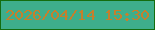文字の大きさ：3、枠の色：146d0e、背景の色：3eae8b、文字の色：c67f2c 無料ブログパーツのブログ時計