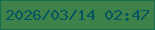 文字の大きさ：5、枠の色：146e4f、背景の色：3e8149、文字の色：035562 無料ブログパーツのブログ時計