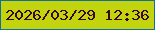 文字の大きさ：4、枠の色：146e9b、背景の色：c1d40d、文字の色：3b080f 無料ブログパーツのブログ時計