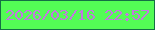文字の大きさ：5、枠の色：146f44、背景の色：53fc55、文字の色：c378e0 無料ブログパーツのブログ時計