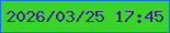 文字の大きさ：5、枠の色：1473ee、背景の色：38d427、文字の色：442298 無料ブログパーツのブログ時計