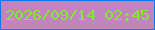 文字の大きさ：1、枠の色：1474f2、背景の色：c084bf、文字の色：84ea2c 無料ブログパーツのブログ時計
