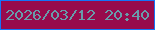 文字の大きさ：1、枠の色：1474f8、背景の色：970a4c、文字の色：689baa 無料ブログパーツのブログ時計