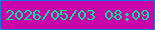文字の大きさ：4、枠の色：1477db、背景の色：c904aa、文字の色：01e694 無料ブログパーツのブログ時計