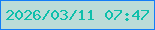 文字の大きさ：5、枠の色：147df7、背景の色：bbdcd8、文字の色：0ebfab 無料ブログパーツのブログ時計