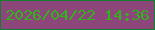 文字の大きさ：1、枠の色：147e30、背景の色：8d467a、文字の色：31b31c 無料ブログパーツのブログ時計