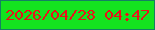 文字の大きさ：3、枠の色：148063、背景の色：14e31f、文字の色：ea121a 無料ブログパーツのブログ時計