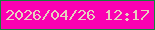 文字の大きさ：1、枠の色：14833c、背景の色：fb01b2、文字の色：e7d0bf 無料ブログパーツのブログ時計