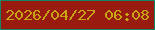 文字の大きさ：5、枠の色：148366、背景の色：991b0f、文字の色：c8a211 無料ブログパーツのブログ時計