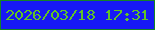 文字の大きさ：1、枠の色：148426、背景の色：1719f5、文字の色：61c425 無料ブログパーツのブログ時計