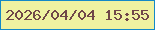 文字の大きさ：1、枠の色：1489c7、背景の色：eff2a1、文字の色：704749 無料ブログパーツのブログ時計