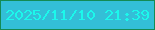 文字の大きさ：5、枠の色：148b54、背景の色：33bfd7、文字の色：1cf8eb 無料ブログパーツのブログ時計