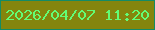 文字の大きさ：4、枠の色：148b65、背景の色：84850d、文字の色：63fc74 無料ブログパーツのブログ時計