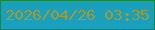 文字の大きさ：4、枠の色：148c3f、背景の色：1aa0bd、文字の色：a19c32 無料ブログパーツのブログ時計