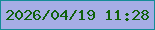 文字の大きさ：1、枠の色：148c97、背景の色：a6ade5、文字の色：10610b 無料ブログパーツのブログ時計