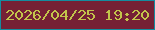 文字の大きさ：1、枠の色：148c9f、背景の色：752035、文字の色：c2c44b 無料ブログパーツのブログ時計
