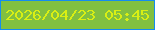 文字の大きさ：4、枠の色：148cef、背景の色：81c040、文字の色：d9ef14 無料ブログパーツのブログ時計