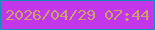 文字の大きさ：4、枠の色：148dbc、背景の色：c337eb、文字の色：cd9f6c 無料ブログパーツのブログ時計
