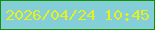 文字の大きさ：5、枠の色：148f05、背景の色：84ced7、文字の色：e6ef21 無料ブログパーツのブログ時計