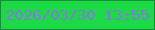 文字の大きさ：4、枠の色：148f39、背景の色：1bda45、文字の色：8a75ed 無料ブログパーツのブログ時計