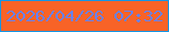 文字の大きさ：4、枠の色：1496e5、背景の色：f86327、文字の色：6a81ed 無料ブログパーツのブログ時計