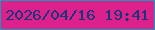文字の大きさ：2、枠の色：149aba、背景の色：dc218c、文字の色：19367a 無料ブログパーツのブログ時計