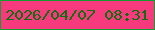 文字の大きさ：5、枠の色：149b31、背景の色：f73a7d、文字の色：0f6f10 無料ブログパーツのブログ時計