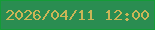 文字の大きさ：2、枠の色：149c37、背景の色：2a8d51、文字の色：cbb557 無料ブログパーツのブログ時計