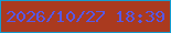 文字の大きさ：5、枠の色：149ccf、背景の色：aa3a1f、文字の色：5858e6 無料ブログパーツのブログ時計