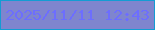 文字の大きさ：2、枠の色：149cd3、背景の色：7f85ce、文字の色：6d6efe 無料ブログパーツのブログ時計