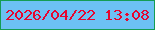 文字の大きさ：1、枠の色：149d53、背景の色：6cc1f3、文字の色：e6062f 無料ブログパーツのブログ時計