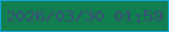 文字の大きさ：1、枠の色：14a4df、背景の色：107e4f、文字の色：3c4d78 無料ブログパーツのブログ時計