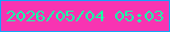 文字の大きさ：1、枠の色：14a4f9、背景の色：f834b2、文字の色：1cfda8 無料ブログパーツのブログ時計