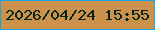 文字の大きさ：2、枠の色：14a5e5、背景の色：cc924b、文字の色：052518 無料ブログパーツのブログ時計