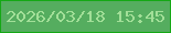 文字の大きさ：3、枠の色：14a815、背景の色：55ad5f、文字の色：a2df98 無料ブログパーツのブログ時計