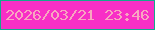 文字の大きさ：4、枠の色：14a98c、背景の色：f82fc6、文字の色：f8a6c0 無料ブログパーツのブログ時計